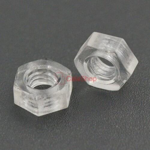 100 Pcs / Lot Acrylic M3 M4 Plastic Nylon Nut Round Phillips Head Screws Bolts Hex Nuts Fasteners Clear