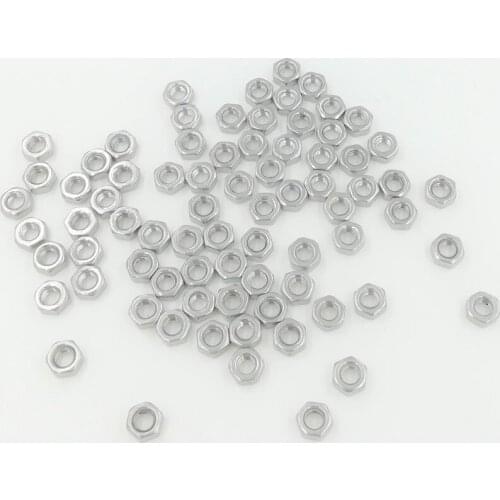 100pcs/lot Metric thread DIN934 M2 304 Stainless Steel Hex Nuts