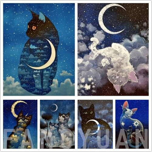 5D Diy Diamond Painting Animals Cat Full Square Round Rhinestone Embroidery Mosaic Cross Stitch Kits Home Decoration Wall Art