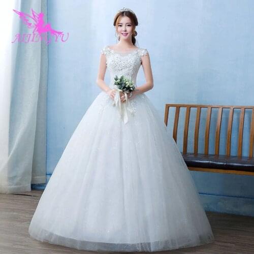 AIJINGYU 2021 plus size new hot selling cheap ball gown lace up back formal bride dresses wedding dress WU110