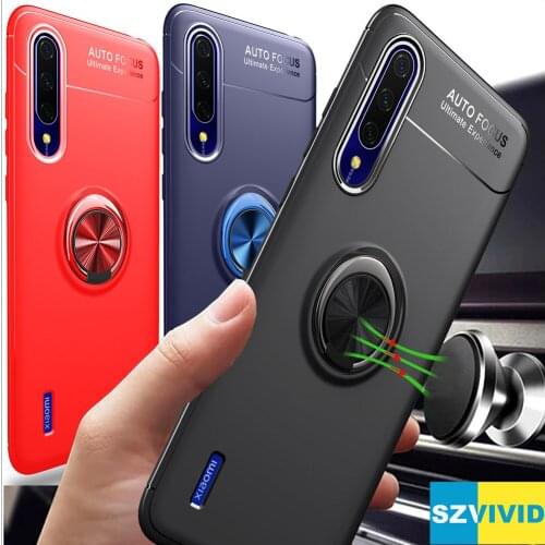Car Magnetic Case For Xiaomi Mi A3 MiA3 CC9e CC9 Ring Holder Finger Grip magnet Cover