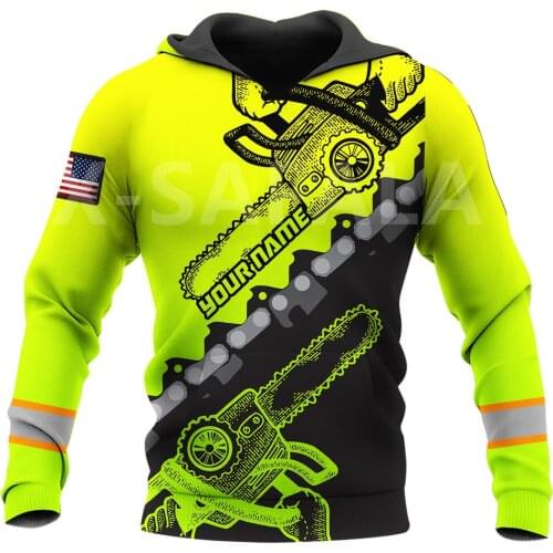 Chainsaw Logger Flag Jobs Arborist Lumberjack 3D Printed Hoodie Man Women Harajuku Outwear Zipper Pullover Sweatshirt Casual