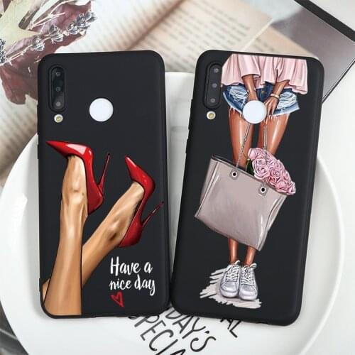 For Huawei Y5p Y8S Y8p Y6p Y7p Honor Play 9A 9S 9C X10 10 20 9 8X 9X Lite 30S 10i 8A Nova 5T 7 Pro Fashion Woman High Heels Case