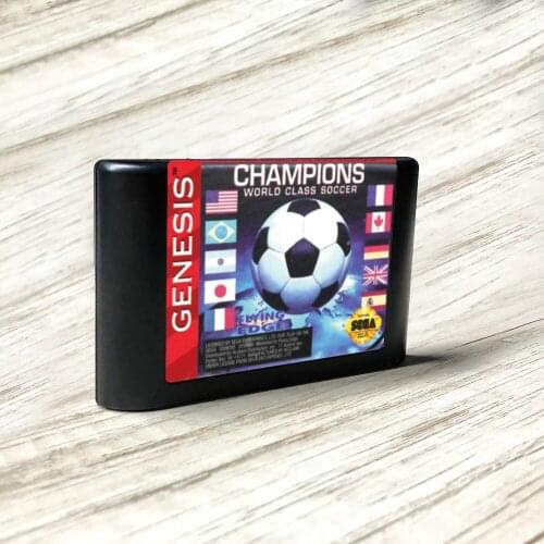 Champions World Class Soccer - USA Label Flashkit MD Electroless Gold PCB Card for Sega Genesis Megadrive Video Game Console