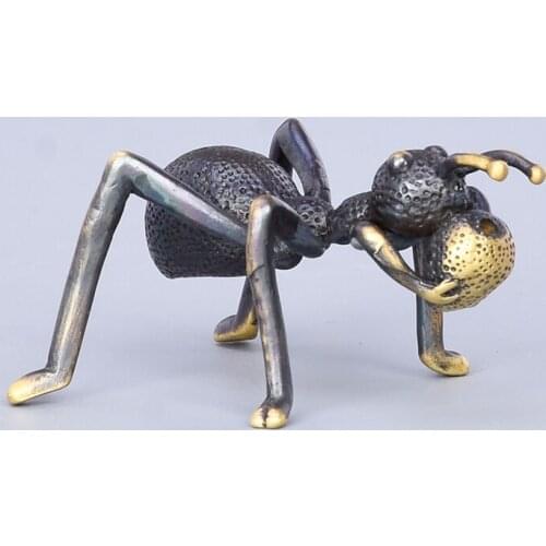 Pure copper, animal ant tea pet, exquisite crafts, tea ceremony decorations