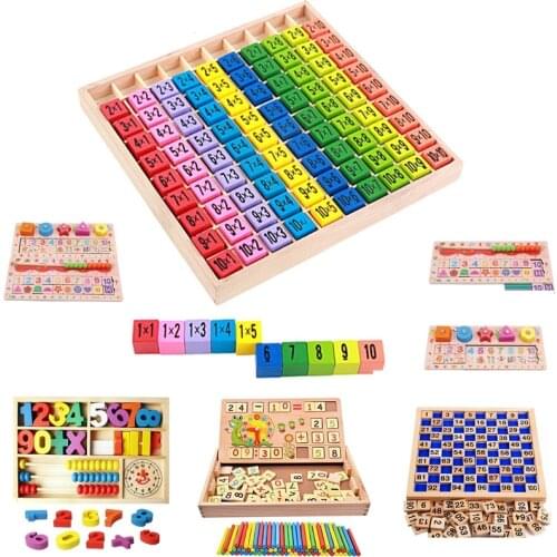 99 Multiplication Table Math Toys Baby Wooden Math Toy 10*10 Figure Blocks Baby Learn Educational Montessori Gifts Kids Toys