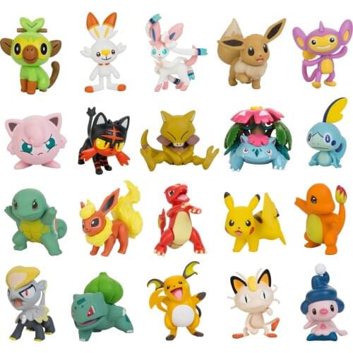 3-8CM Pokemon Figures Dolls Collection Pikachu Cartoon Pokémon Series Anime Model Ornaments Toys Kids Birthday Gift