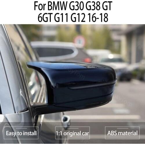 Carbon Fiber Look Replacement High Quality 2pcs Side Mirror Covers Horn Shape for BMW G30 G38 GT G11 G12 2016-2018