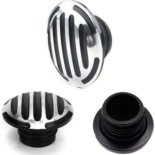 Black Finned Fuel Gas Tank Oil Cap Cover For Harley Touring Dyna Softail FXD Road King Fatboy FLHT FXST Sportster XL 1200 883