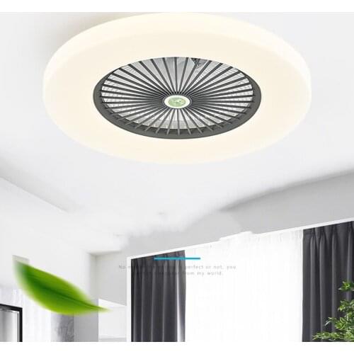 Bedroom lamp ceiling fan lamp restaurant ceiling fan lamp ultra-thin invisible chandelier with electric fan