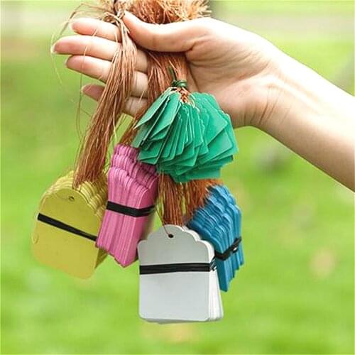 Suef Reusable 100pcs Plants Hang Tag Labels Seeding Garden Flower Pot Plastic Tags Number Plate Hangting PVC Garden Tools @2