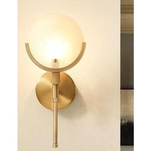 2018 New Nordic Loft Glass Golden Bedroom LED Wall Light Art Minimalist Bedside Corridor Wall Sconce Free Shipping