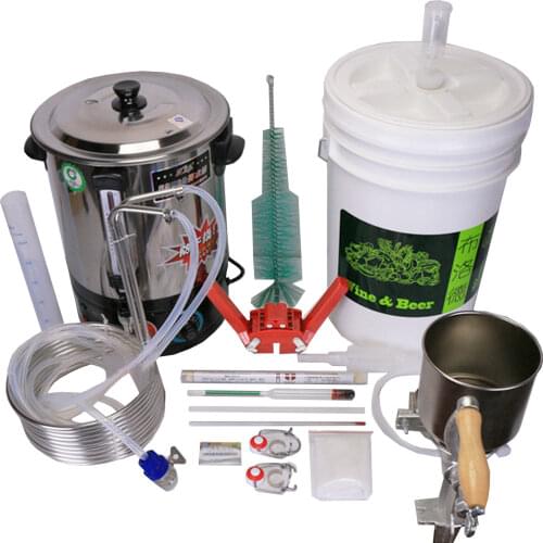 28L/38L New Moonshine Still Beer Distiller Brewing Equipment Tool Kits w/Grain Grinder Malt Crusher Electric Cooker Malt Pot