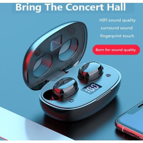 New Touch Digital Display Wireless Bluetooth 5.0 Earphone Stereo Noise Reduction Binaural Separation Music Waterproof Earphones
