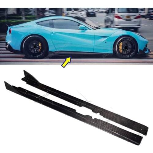 Fit For 2012 2013 2014 2015 Ferrari F12 Berlinetta DM REAL Carbon Fiber OE-Style Side Skirt Underboard Kit