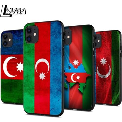 Azerbaijan flag Anti-fall Silicone Phone Case For iPhone 2020 11 Pro XS Max XR X 8 7 6 6S Plus 5 Black Cover