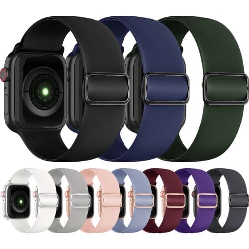 Silicone Strap For Apple Watch band 44mm 40mm 38mm 42mm Rubber belt correa wristband bracelet iWatch 3 4 5 se 6 band