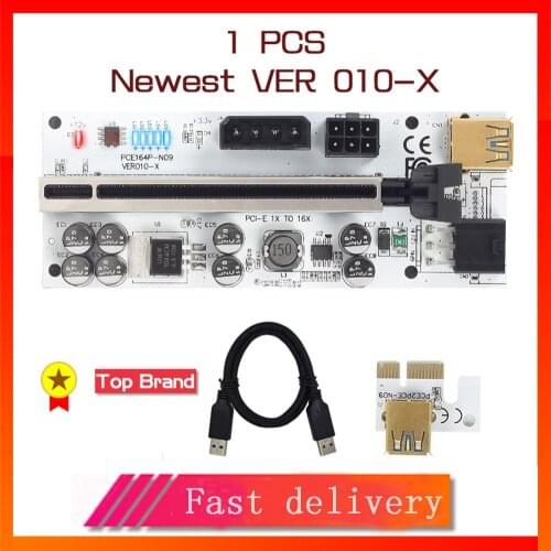 1PC Riser VER010 USB 3.0 PCI-E Riser VER010-X Express Cable Riser For Video Card X16 Extender PCI-E Riser Card For Mining