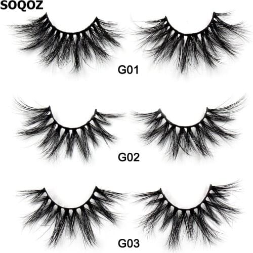 SOQOZ 25MM 3D Mink False Eyelashes Fluffy Natural Long Lashes Soft Lightweight Eyelashes Cruelty Free Lash Makeup Eyelash