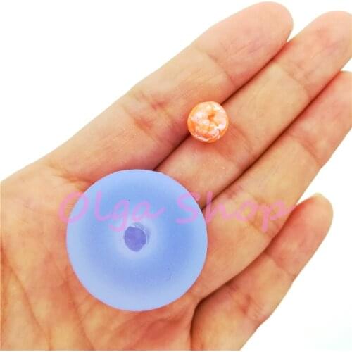 SYL161 8.8mm Super Small Orange Silicone Mold Mini Fruit Resin Earrings Ring Nail Beauty Fondant Decoration Oven Safe