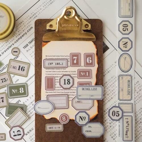 Vintage Number Ticket Washi Masking Tapes for Card Making Bullet Journal DIY Scrapbooking Label Stickers