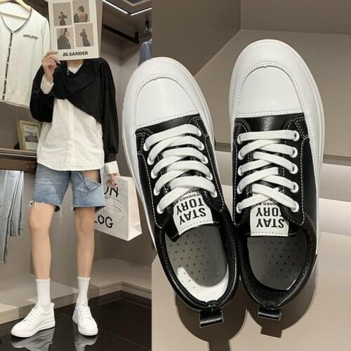 Womens Shoes White Shoes 2021 Spring New Sports Casual Shoes Student Lace Thick Bottom Shoes Women Platform Shoes