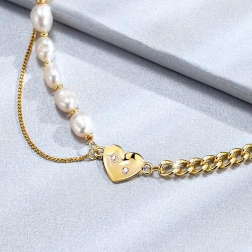 2021 Gift New Fashion Heart Pearl Necklaces For Women Jewelry Natural Freshwater Pearl Chokers Necklace High Quality Wholesale