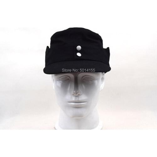 WWII German Army Elite EM M43 Officer Summer Panzer Field Cap Black
