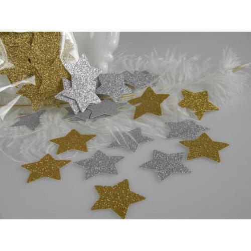 Gold & Silver Glitter Stars table confettis wedding scatters bridal shower bachelorette party Scrapbooking Embellishment