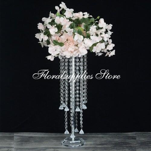 10PCS 2020 New Arrival Crystal Flower Stand Acrylic Vases Wedding Centerpiece Table Decoration Event Party Ceremony Decor