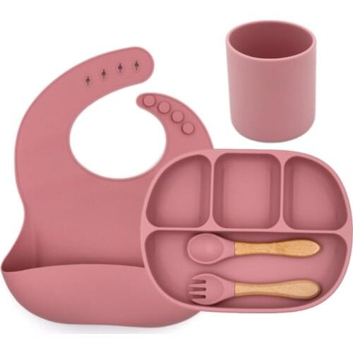 100% Food Grade Feeding Baby Silicone Bibs Waterproof Silicone Fork Spoon Comfortable Baby Gift Set