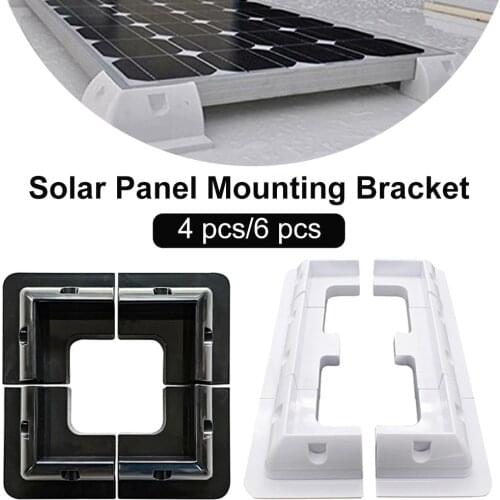 4pcs Solar Panel Mounting Bracket Plastic Roof Mount Corner Bracket Drill-Free for Motorhome Caravan RV Boat Caravan Accessories
