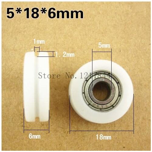 5x18x6 U Groove Nylon Ball Bearings Wheels Roller for Furniture