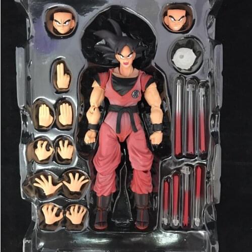 Anime Peripheral Dragon Ball Super Saiyan Black Hair Luxurious Edition SHF Goku Actionable Model Decoration Toy Gift