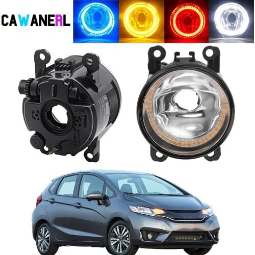 2 Pieces Car Angel Eye Fog Light Assembly For Honda Fit 2015 2016 2017 2018 Halo Ring Fog Daytime Running Lamp DRL 20W H11 12V