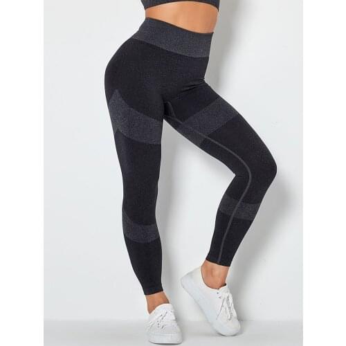 Seamless Push Up Leggings Women Printed Sport Fitness Leggings High Waist Simple Slim Black Pants Female Gym
