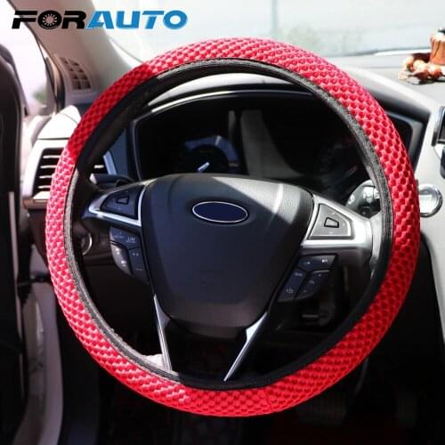 FORAUTO Car Steering Covers Breathability Car Styling Sandwich Fabric Skidproof Car Steering Wheel Cover Fit For Most Cars