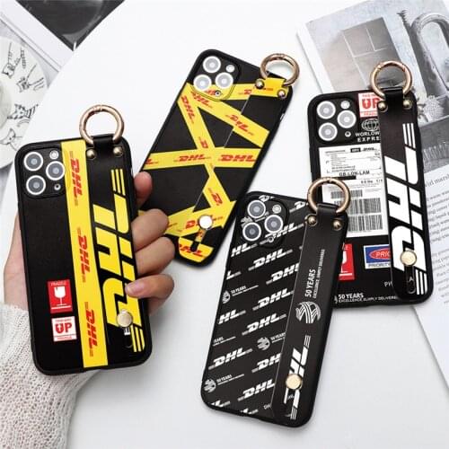 Hot Express DHL Phone Holder Wrist Strap Case For iPhone 12Mini XR X XS Max 12 11 Pro Max 10 5 s SE 2020 6 6S 7 8 Plus TPU Cover
