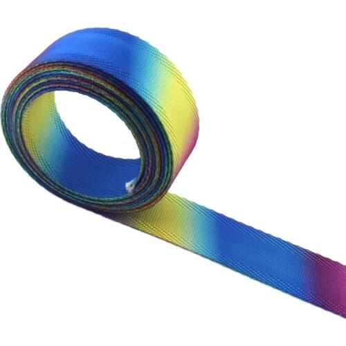 20mm(3/4'') Colorful Multiple Color Blends Ribbon Stripe Webbing Fabric Belt Canvas Webbings for Backpacks Clothes Accessories