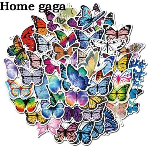 D2980 50pcs/set Butterfly Wall Decor Cute Butterflies Wall Decal Art For Guitar Laptop Luggage Scrapbooking Album Decals Sticker