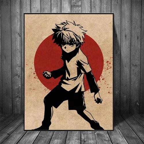Home Decorative Canvas HD Killua Zoldyck HxH Anime Prints Japan Man Paintings Modular Pictures Wall Art Poster Artwork Framed
