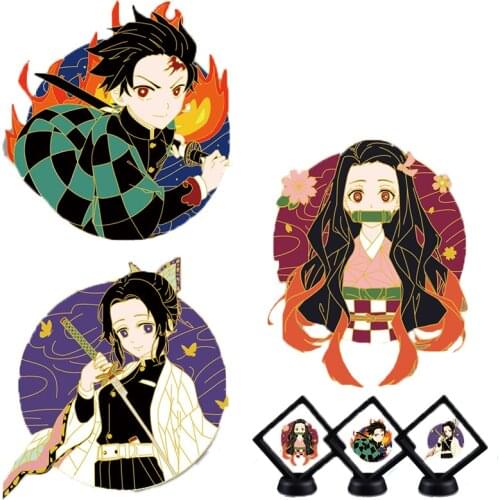 Demon Slayer Kimetsu No Yaiba Enamel Pin Badge Brooch Kamado Tanjirou Nezuko Brooch Cosplay Prop Costume Accessories Jewelry