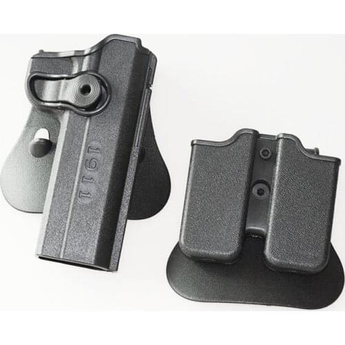 IMI Tactical Waist Belt Gun Holster Airsoft Defense Pistol Case with Dual Magazine Pouch for Colt 1911 Pistol Hunting Equipment