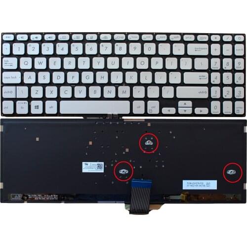 New US/German Silver Backlit Keyboard for Asus VivoBook S530U S5300U S5300F Y5100U