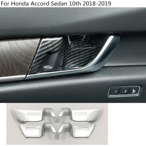 Top Quality Car Cover Stick Trim Inside Door Inner Handle Bowl Frame Lamp 4pcs For Honda Accord Sedan 10th 2018 2019 2020