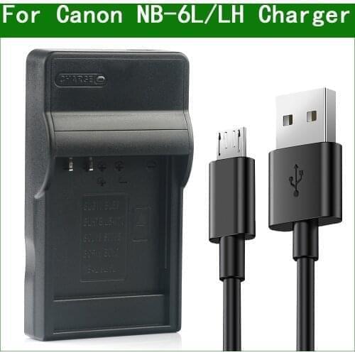 LANFULANG NB-6L / NB-6LH Slim Micro USB Battery Charger for Canon PowerShot ELPH 500 HS 500HS D10 D20 S90 S95 SX240HS SX260HS