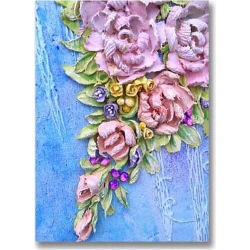 Flowers Art Rose Peony DIY Embroidery 11CT Cross Stitch Kits Craft Needlework Set Cotton Thread Printed Dropshipping