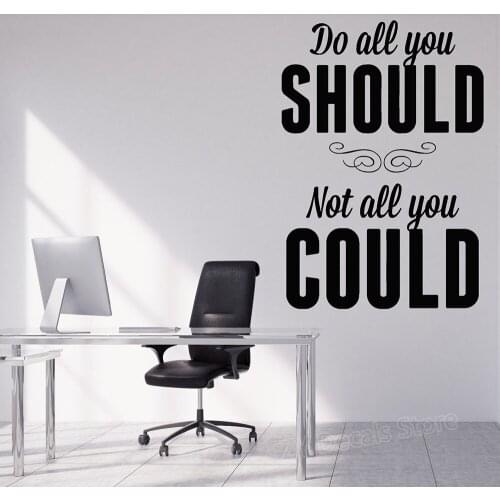 Office Wall Stickers Motivation Words Vinyl Decal Quote Do All You Could Not All You Should Home Decor Bedroom Decals D143