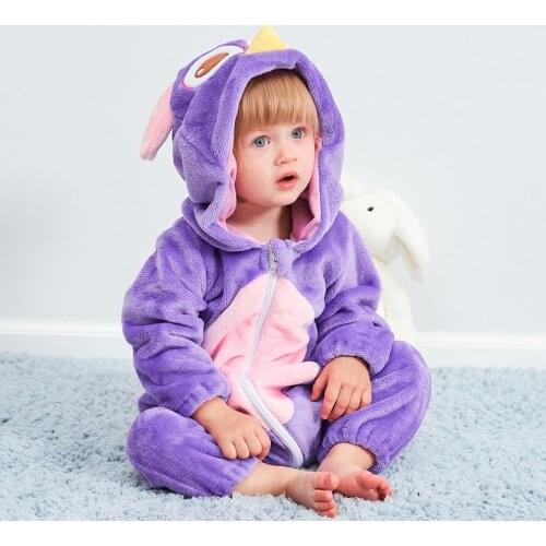 2021 New Autumn Winter Newborn Rompers Fleece Warm Bodysuits Toddler Cartoon Hooded One-Pieces Baby Boys Girls Clothes Jumpsuit