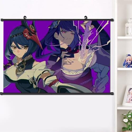 NEW Anime Games Genshin Impact Kujo Sara HD Wall Scroll Roll Print Painting Poster Home Decor Collectible Art Gifts 40*60 cm